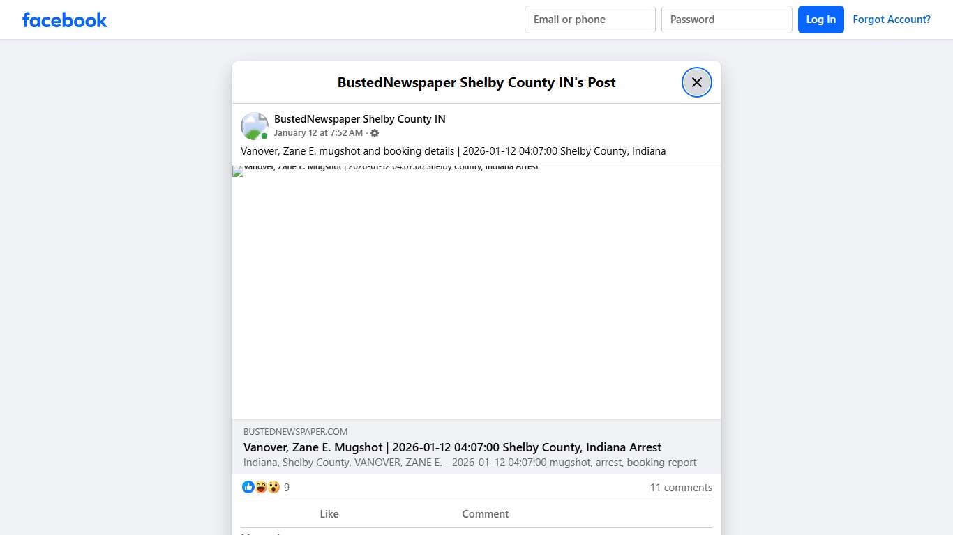 Vanover, Zane E.... - BustedNewspaper Shelby County IN Facebook